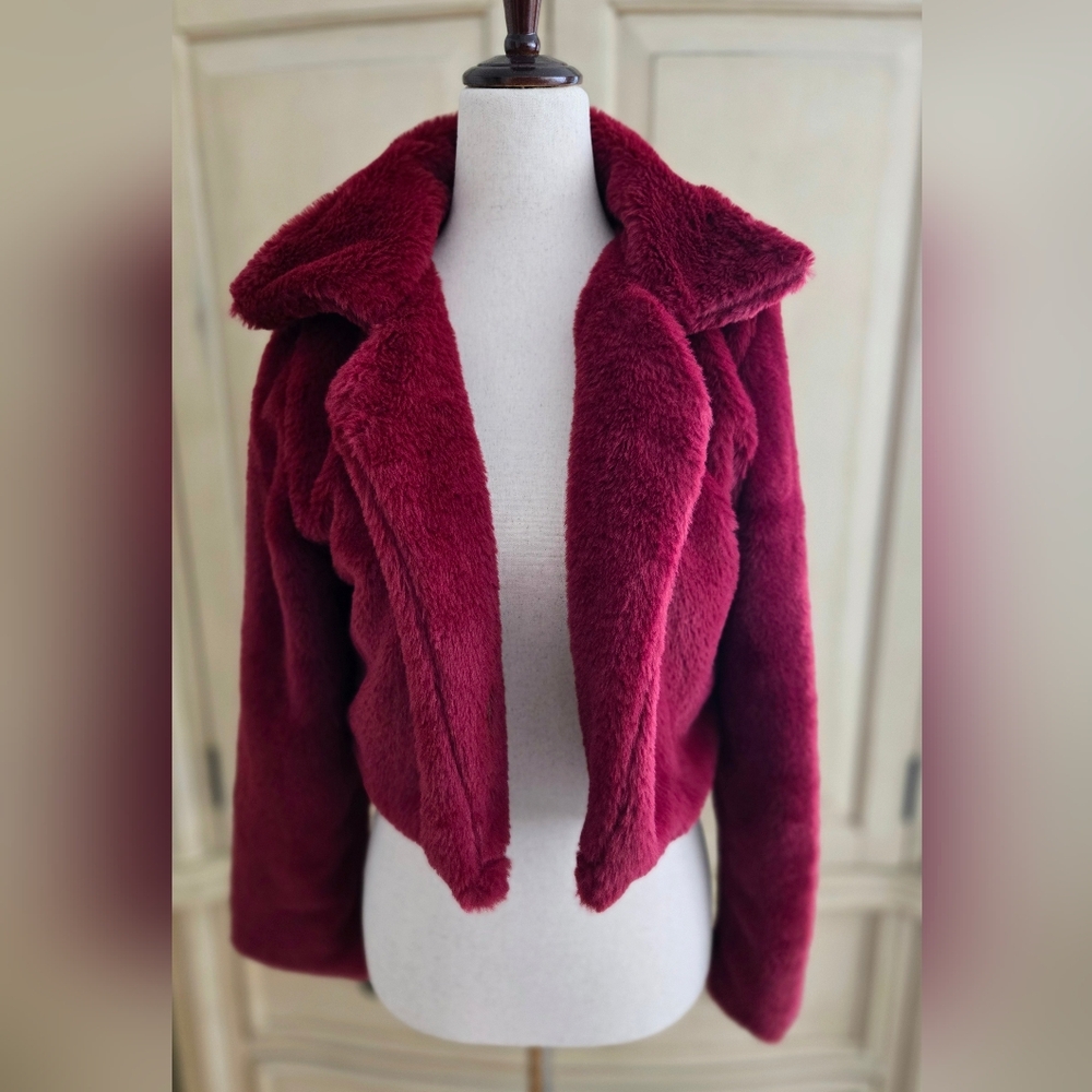 Plush Burgundy Women's Jacket